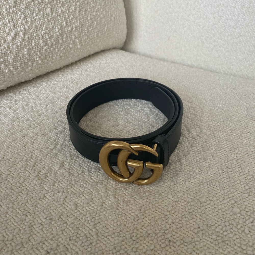 Gucci GG smooth leather belt